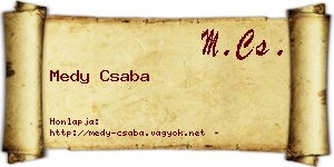 Medy Csaba névjegykártya